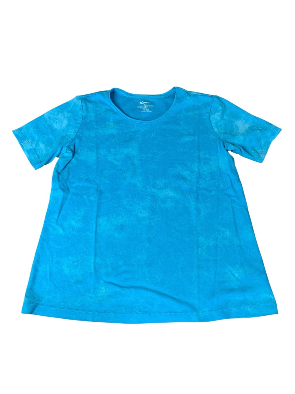 Penmans Bright Blue Patterned Short Sleeve T-Shirt - Size Small